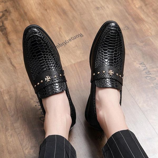 dress shoes fashion men brand leather casual man skin for men's summer formal lather stylish sneakers, Black
dress shoes fashion men brand leather casual man skin for men's summer formal lather stylish sneakers, Black