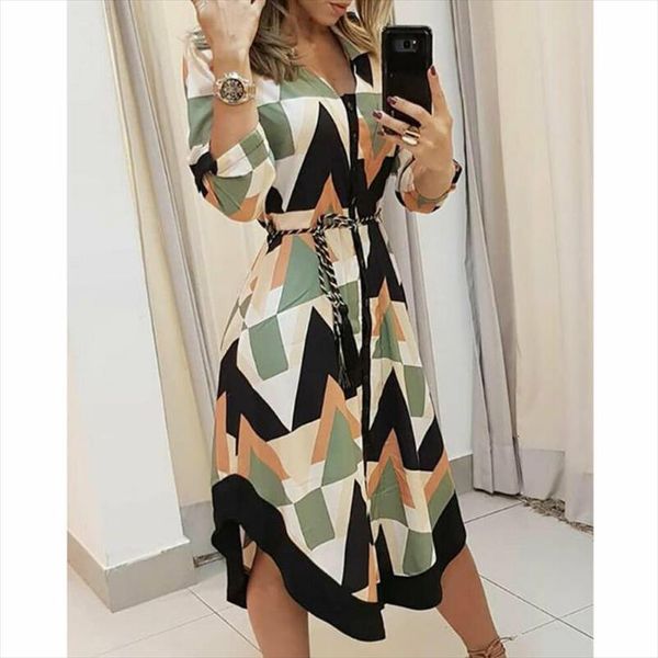 brand autumn shirt wave print women dress long sleeve tunic holiday midi plus size, Black;gray 
brand autumn shirt wave print women dress long sleeve tunic holiday midi plus size, Black;gray