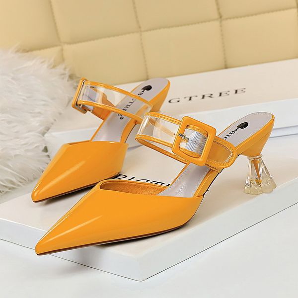 slippers bigtree verão mules sapatos mulher slides couro patente natural cristal estilo estranho salto transparente fivela chinelos 681z, Black
slippers bigtree verão mules sapatos mulher slides couro patente natural cristal estilo estranho salto transparente fivela chinelos 681z, Black