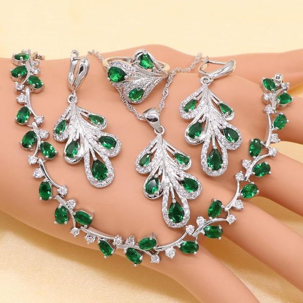 earrings & necklace xutaayi cubic zirconia green earring ring bracelet silver jewelry set for women
earrings & necklace xutaayi cubic zirconia green earring ring bracelet silver jewelry set for women