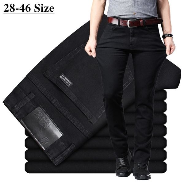 men's classic black jeans elastic slim fit denim jean trousers male plus size 40 42 44 business casual pants brand 210716, Blue 
men's classic black jeans elastic slim fit denim jean trousers male plus size 40 42 44 business casual pants brand 210716, Blue
