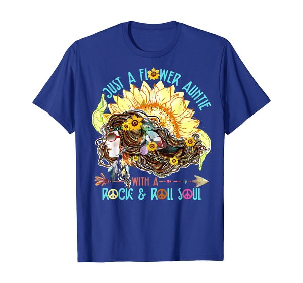 flower-auntie rock-roll-soul t-shirt hippie sunflower, White;black