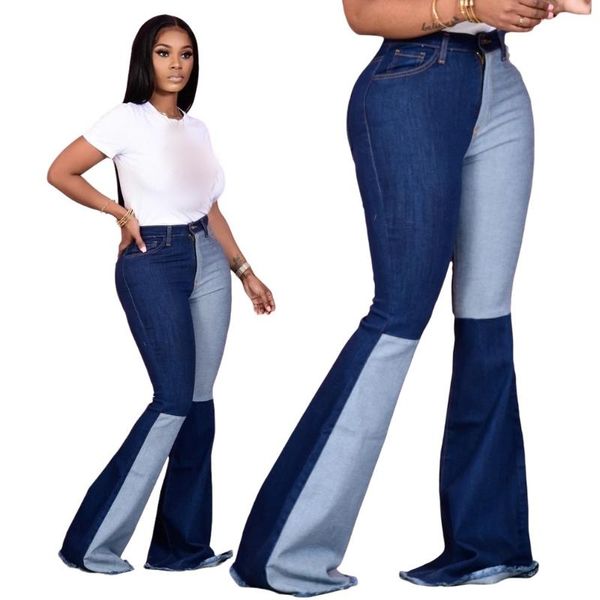 women's jeans fashion patchwork women flare pants casual streetwear female trousers long bottoms denim, Blue
women's jeans fashion patchwork women flare pants casual streetwear female trousers long bottoms denim, Blue