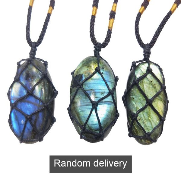 women men natural labradorite moonstone pendant necklace braided rope wrap gem stone adjustable sweater chain jewelry 40-55mm decorative obj
women men natural labradorite moonstone pendant necklace braided rope wrap gem stone adjustable sweater chain jewelry 40-55mm decorative obj