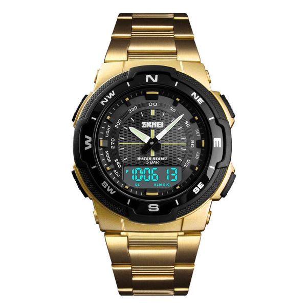 wristwatches skmei gold dual display men's watches stainless steel luminous 5bar waterproof trend digital watch male reloj hombr, Slivery;brown
wristwatches skmei gold dual display men's watches stainless steel luminous 5bar waterproof trend digital watch male reloj hombr, Slivery;brown