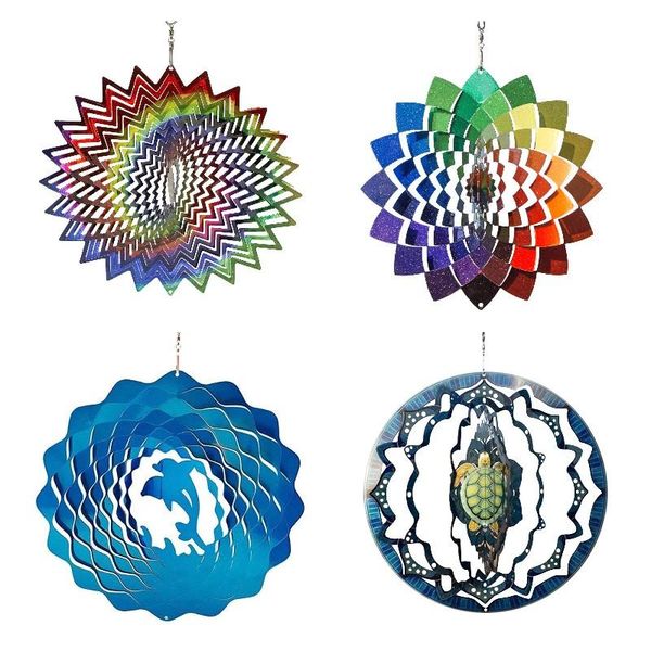 wind chimes stainless steel spinner- 3d home wall hanging decor blessing protection gift colorful garden decoration decorative objects & fig 
wind chimes stainless steel spinner- 3d home wall hanging decor blessing protection gift colorful garden decoration decorative objects & fig