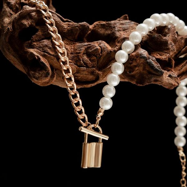 pendant necklaces vintage lock baroque pearl chain necklace women collar wedding punk clasp circle lariat bead choker jewelry, Silver
pendant necklaces vintage lock baroque pearl chain necklace women collar wedding punk clasp circle lariat bead choker jewelry, Silver
