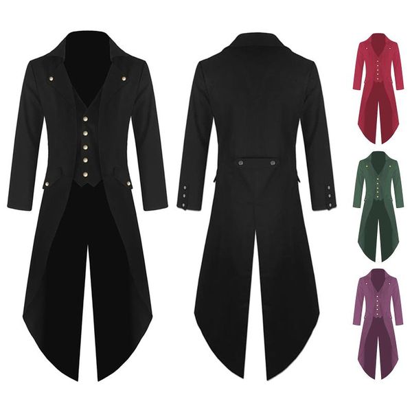 men's trench coats retro tailcoat suit jacket gothic steampunk long victorian frock coat cosplay male single breasted swallow uniform, Tan;black
men's trench coats retro tailcoat suit jacket gothic steampunk long victorian frock coat cosplay male single breasted swallow uniform, Tan;black