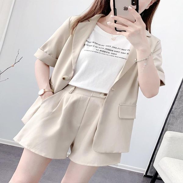 women's suits & blazers summer professional suit feminine casual shorts blazer 2021 fashion age reduction two piece, White;black
women's suits & blazers summer professional suit feminine casual shorts blazer 2021 fashion age reduction two piece, White;black
