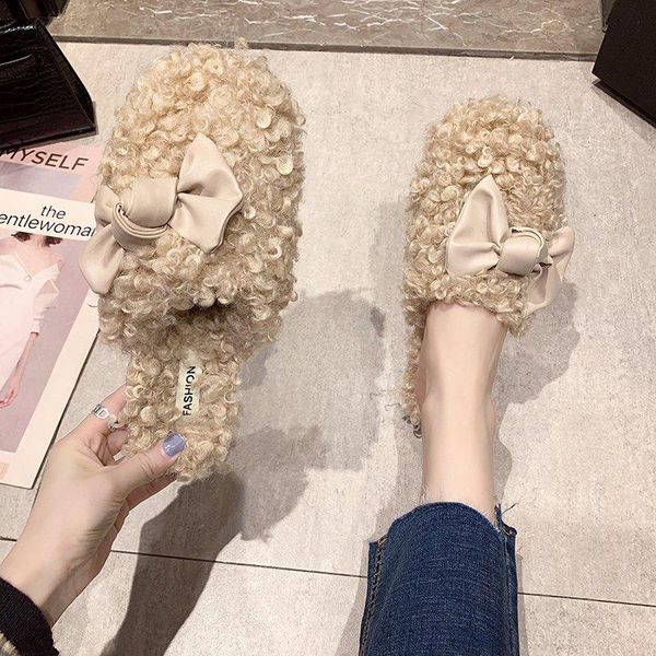 slippers casual mules for women 2021 slides cover toe fur shoes flock pantofle low butterfly-knot luxury soft plush flat, Black
slippers casual mules for women 2021 slides cover toe fur shoes flock pantofle low butterfly-knot luxury soft plush flat, Black