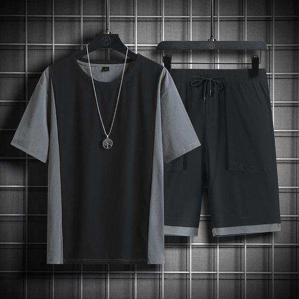 men's tracksuits short-sleeved t-shirt summer trend loose large size ice silk sports suit running fitness quick-drying clothing, Gray
men's tracksuits short-sleeved t-shirt summer trend loose large size ice silk sports suit running fitness quick-drying clothing, Gray