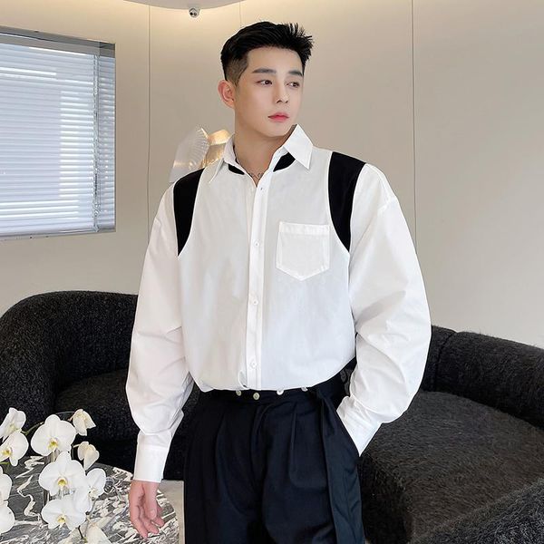 men's casual shirts net celebrity shirt men splice long sleeve korean streetwear brand fashion loose man handsome, White;black
men's casual shirts net celebrity shirt men splice long sleeve korean streetwear brand fashion loose man handsome, White;black