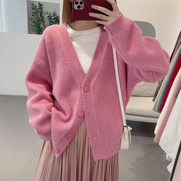 luxury women's jackets korean knitted cardigan coat women's 2021 autumn winter loose solid color temperament v-neck bright silk sw, Black;brown
luxury women's jackets korean knitted cardigan coat women's 2021 autumn winter loose solid color temperament v-neck bright silk sw, Black;brown