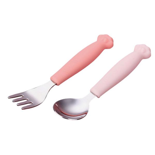 set toddlers tableware stainless steel silicone spoon and fork cups, dishes & utensils 
set toddlers tableware stainless steel silicone spoon and fork cups, dishes & utensils