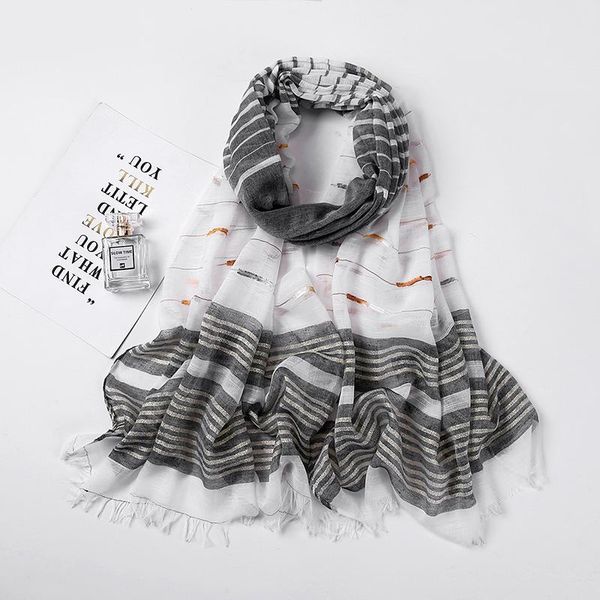 scarves fashionable malay headscarf ethnic striped jacquard ladies long scarf silk polyester four seasons decorate, Blue;gray
scarves fashionable malay headscarf ethnic striped jacquard ladies long scarf silk polyester four seasons decorate, Blue;gray