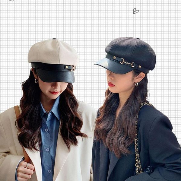 berets leather ladies vintage artist painter octagonal cap autumn winter women beret hat sboy caps, Blue;gray
berets leather ladies vintage artist painter octagonal cap autumn winter women beret hat sboy caps, Blue;gray