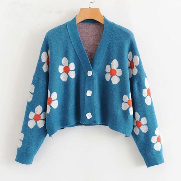 women's knits & tees korea style flower knit cardigans female crop women v neck loose elegaht thicked pull femme print short casual co, White
women's knits & tees korea style flower knit cardigans female crop women v neck loose elegaht thicked pull femme print short casual co, White