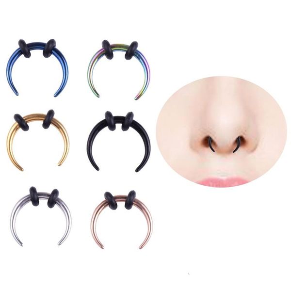puncture jewelry false noses stud ox horn stainless steel nose ring c shape noseclip fashion trend nasal clip ornament, Silver
puncture jewelry false noses stud ox horn stainless steel nose ring c shape noseclip fashion trend nasal clip ornament, Silver