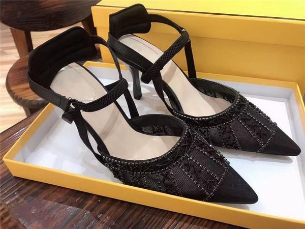 pointed toe lace high heels sandals women mesh ventilation gladiator summer brand shoes mujer, Black
pointed toe lace high heels sandals women mesh ventilation gladiator summer brand shoes mujer, Black
