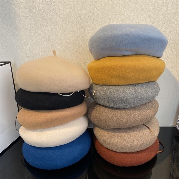 wool beret good quality classic pure beret signature autumn and winter versatile daily p hat fashion zy, Blue;gray
wool beret good quality classic pure beret signature autumn and winter versatile daily p hat fashion zy, Blue;gray