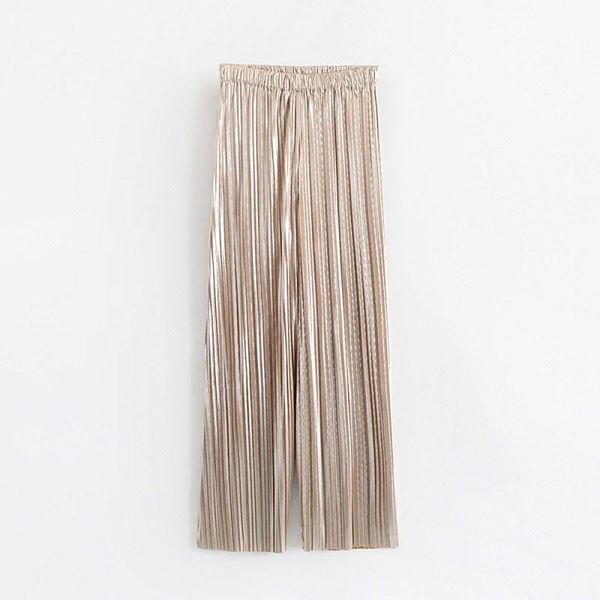 women's pants & capris 2021 fashion women casual gold/sliver wide leg summer solid loose long trousers, Black;white
women's pants & capris 2021 fashion women casual gold/sliver wide leg summer solid loose long trousers, Black;white