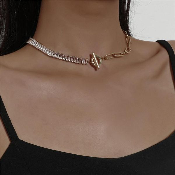 chokers hiphop clavicle chain choker necklace for women girl ot clasp zircon stitching necklaces jewelry gift, Golden;silver
chokers hiphop clavicle chain choker necklace for women girl ot clasp zircon stitching necklaces jewelry gift, Golden;silver