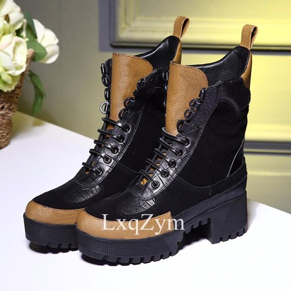 boots brand designer shoes fashion real leather thick heel luxury women high round toe quality ankle botas, Black
boots brand designer shoes fashion real leather thick heel luxury women high round toe quality ankle botas, Black