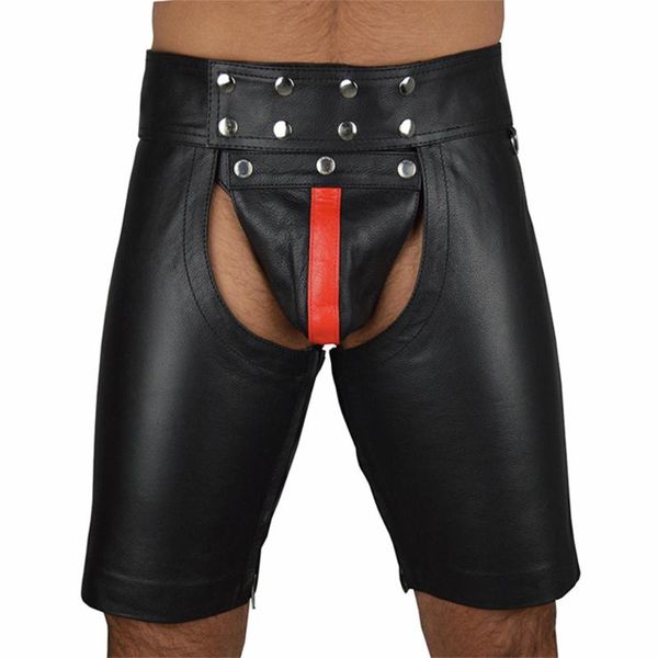men's shorts gay fetish side zipper pants pu faux leathe underwear men open bushorts clubwear bondage exotic crotchless, White;black 
men's shorts gay fetish side zipper pants pu faux leathe underwear men open bushorts clubwear bondage exotic crotchless, White;black