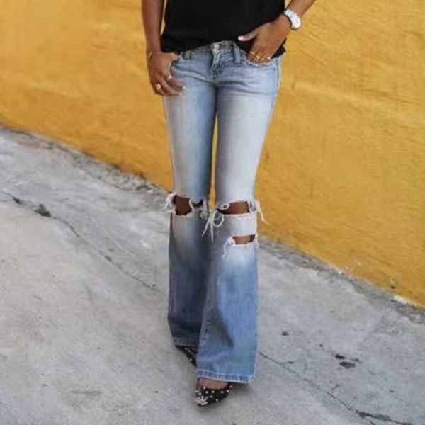 women's jeans denim 2021 elastic trumpet wide leg pants trend, Blue
women's jeans denim 2021 elastic trumpet wide leg pants trend, Blue