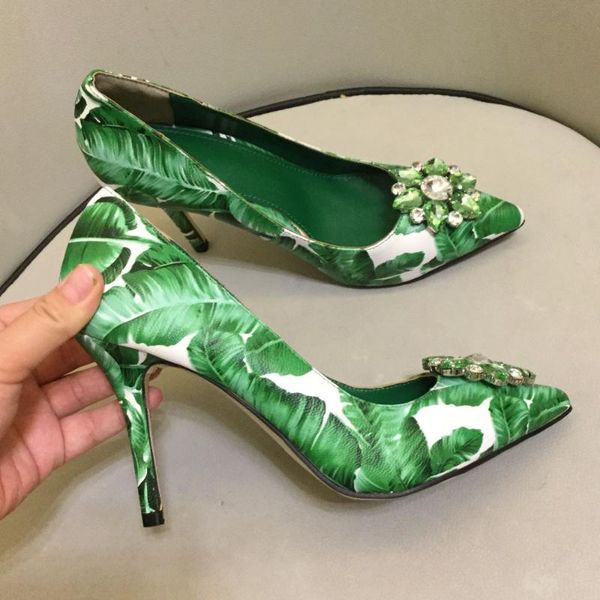 latest designer high heel pumps green leaf printing gemstone pointed toe stilettos party shoes women dress, Black
latest designer high heel pumps green leaf printing gemstone pointed toe stilettos party shoes women dress, Black