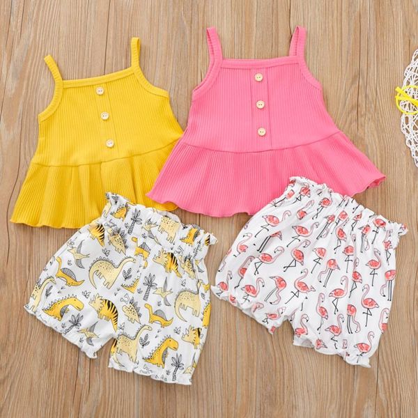 clothing sets girl's casual suit summer 2021, solid color ribbing falbala slim elastic sling , cartoon print loose shorts, daily life, White
clothing sets girl's casual suit summer 2021, solid color ribbing falbala slim elastic sling , cartoon print loose shorts, daily life, White