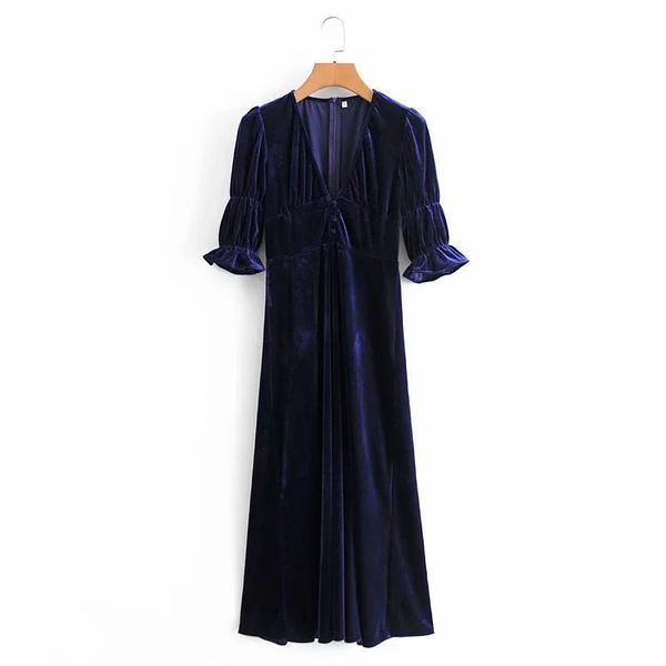 women dress v-neck half sleeves velvet elegant lady long dress dinner party vestidos femme robe 210420, Black;gray
women dress v-neck half sleeves velvet elegant lady long dress dinner party vestidos femme robe 210420, Black;gray