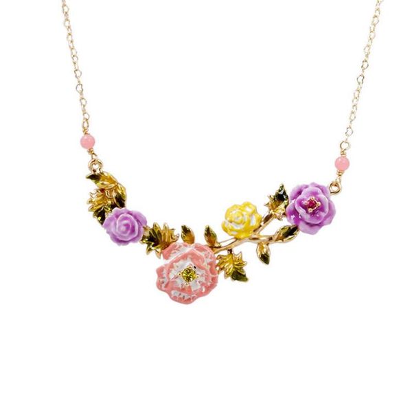 pendant necklaces european and american enamel color dripping oil pink flower women's necklace hand-painted craftsmanship fine clavicle, Silver
pendant necklaces european and american enamel color dripping oil pink flower women's necklace hand-painted craftsmanship fine clavicle, Silver