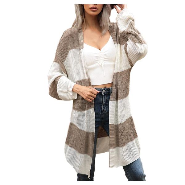 women's jackets 2021 fashion women long sleeve sweater cardigan color block stripes open front outwear loose knitted knee length midi c, Black;brown
women's jackets 2021 fashion women long sleeve sweater cardigan color block stripes open front outwear loose knitted knee length midi c, Black;brown