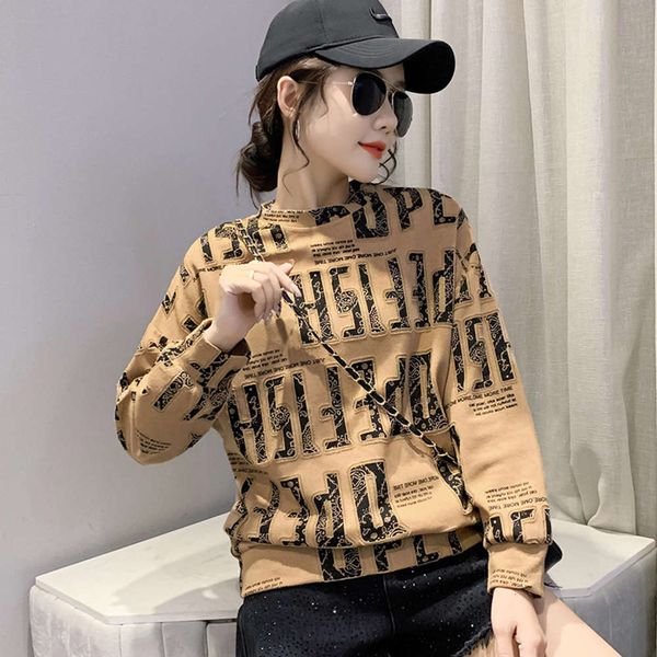 women's sweater korean autumn and winter fashion brand long sleeve loose printed women's top, Black
women's sweater korean autumn and winter fashion brand long sleeve loose printed women's top, Black