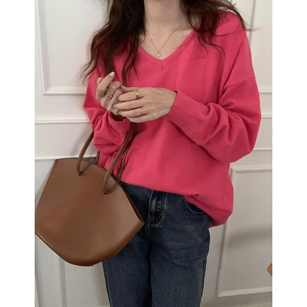 women's sweaters women's solid v-neck pullover sweater 2021 autumn korean loose female casual knitted women clothing, White;black
women's sweaters women's solid v-neck pullover sweater 2021 autumn korean loose female casual knitted women clothing, White;black