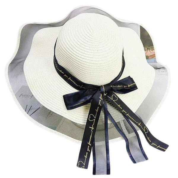 wide brim hats l5yc chic straw hat packable sun soft silky ribbon bows ornament foldable travel seaside companion reduce uv harm, Blue;gray
wide brim hats l5yc chic straw hat packable sun soft silky ribbon bows ornament foldable travel seaside companion reduce uv harm, Blue;gray