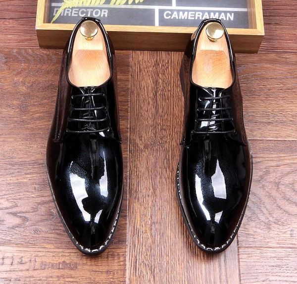 dress shoes british patent leather men's chunky heel pointed toe business casual all match lace-up increased, Black
dress shoes british patent leather men's chunky heel pointed toe business casual all match lace-up increased, Black