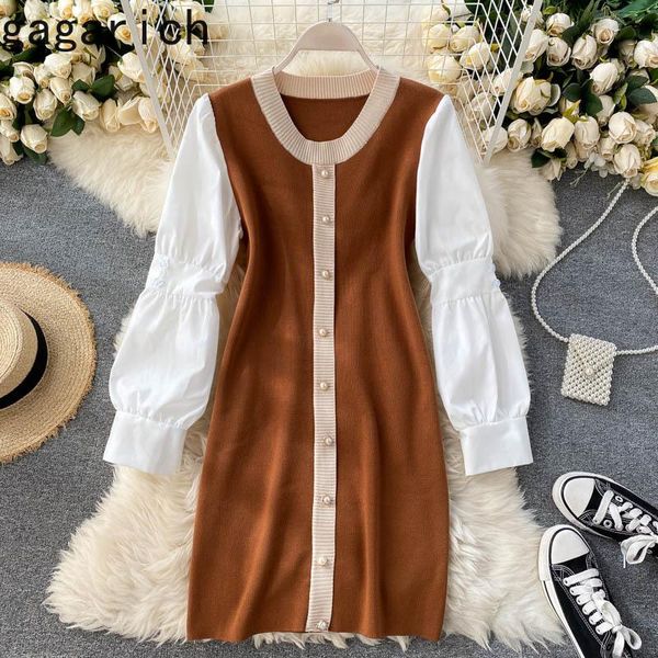 casual dresses gagarich women knitted dress autumn winter 2021 fashion puff sleeve color matching o neck slim bodycon vestidos, Black;gray
casual dresses gagarich women knitted dress autumn winter 2021 fashion puff sleeve color matching o neck slim bodycon vestidos, Black;gray