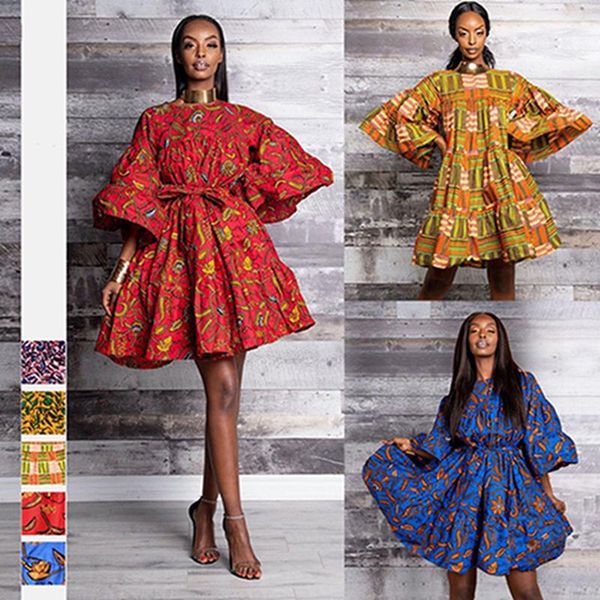 african clothes for women plus size ethnic flare ruffle sleeve summer dress print big swing africaine mini dresses clothing, Red
african clothes for women plus size ethnic flare ruffle sleeve summer dress print big swing africaine mini dresses clothing, Red