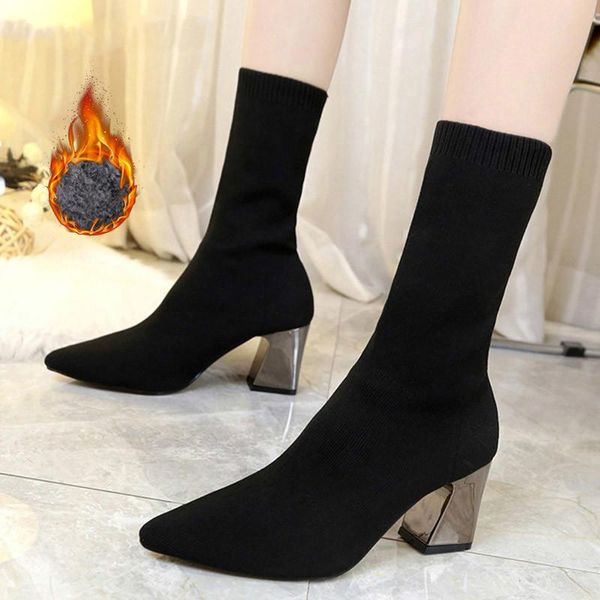 boots 2021 ankle autumn pointed toe stretch knitting sock plus size high heels female slip on lady shoes large, Black
boots 2021 ankle autumn pointed toe stretch knitting sock plus size high heels female slip on lady shoes large, Black