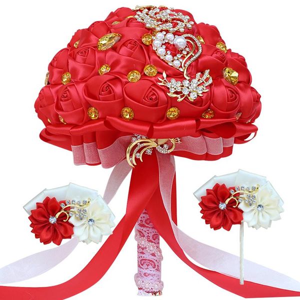 exquisite bride and bridesmaid bouquets luxury rhinestone red ribbon rose sister group wrist corsage set wedding props t227 decorative flowe
exquisite bride and bridesmaid bouquets luxury rhinestone red ribbon rose sister group wrist corsage set wedding props t227 decorative flowe
