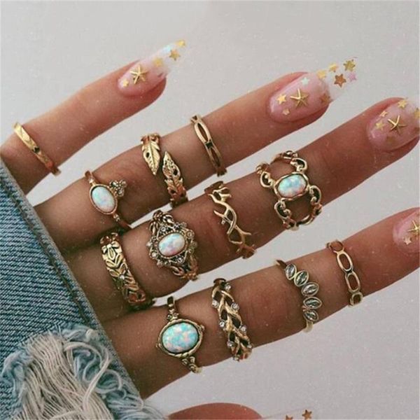 cluster rings 12pcs/set vintage antique gold rhinestone leaf crown set for women midi joint ring anillos jewelry 13340, Golden;silver
cluster rings 12pcs/set vintage antique gold rhinestone leaf crown set for women midi joint ring anillos jewelry 13340, Golden;silver