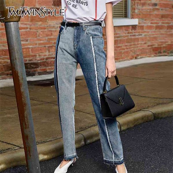 vintage patchwork women jeans high waist hit color tassel straight denim pants for female fashion clothing 210521, Blue
vintage patchwork women jeans high waist hit color tassel straight denim pants for female fashion clothing 210521, Blue