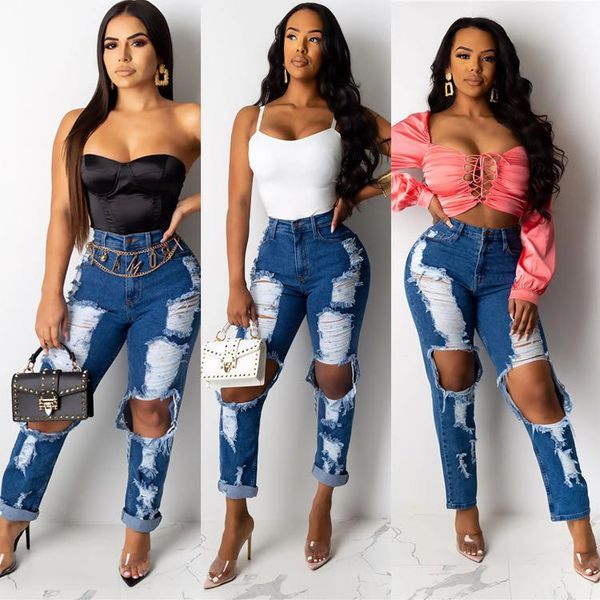 women's jeans ead ripped ladies plus size autumn korean version wild retro slim high waist denim trousers street trend wind, Blue
women's jeans ead ripped ladies plus size autumn korean version wild retro slim high waist denim trousers street trend wind, Blue