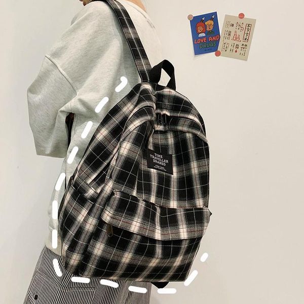 backpack simple striped female women canval school bag for teenage girl casual shoulder solid color rucksack travel suitcase
backpack simple striped female women canval school bag for teenage girl casual shoulder solid color rucksack travel suitcase