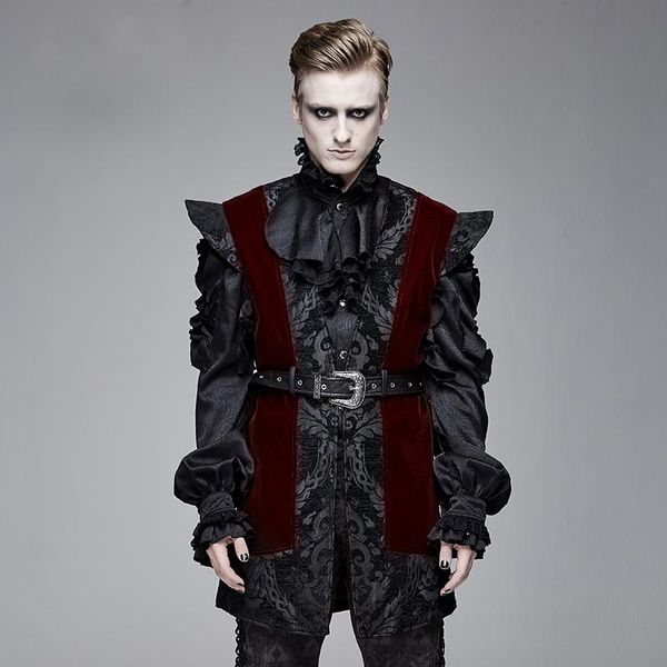 men's vests devil fashion vintage black gothic vest cosplay party costume red sleeveless jacket belt men, Black;white
men's vests devil fashion vintage black gothic vest cosplay party costume red sleeveless jacket belt men, Black;white