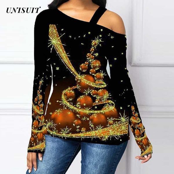 women's blouses & shirts women loose christmas shirt autumn fashion one-shoulder long sleeve casual pullover vintage tree print lady bl, White
women's blouses & shirts women loose christmas shirt autumn fashion one-shoulder long sleeve casual pullover vintage tree print lady bl, White