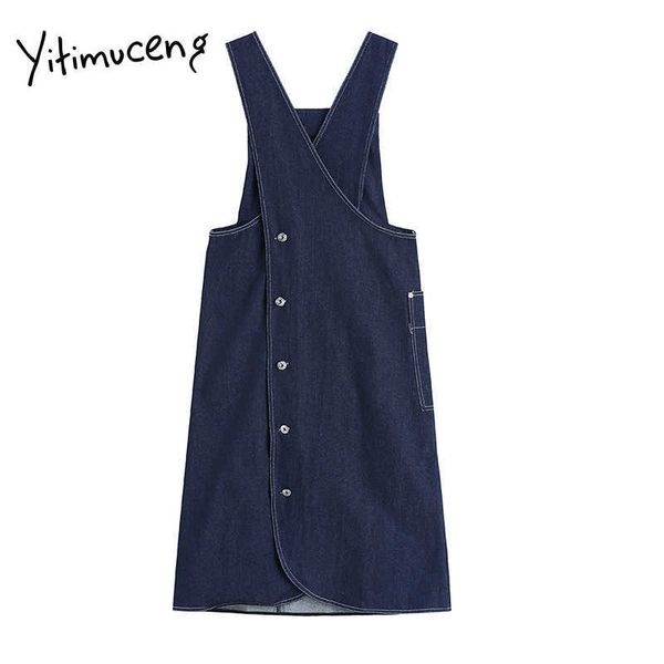 yitimuceng strap denim dresses women summer pockets loose high waist v-neck solid blue clothes korean fashion sundress 210601, Black;gray
yitimuceng strap denim dresses women summer pockets loose high waist v-neck solid blue clothes korean fashion sundress 210601, Black;gray