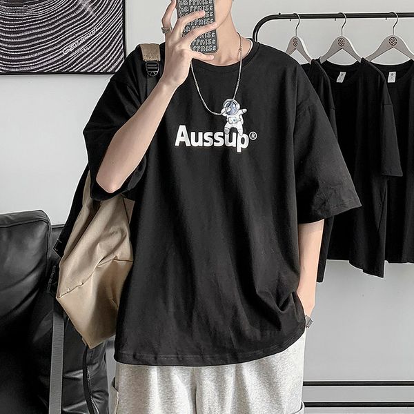 t-shirts short t-shirt men's loose and versatile trend 2021 summer half sve fashion brand, White;black
t-shirts short t-shirt men's loose and versatile trend 2021 summer half sve fashion brand, White;black